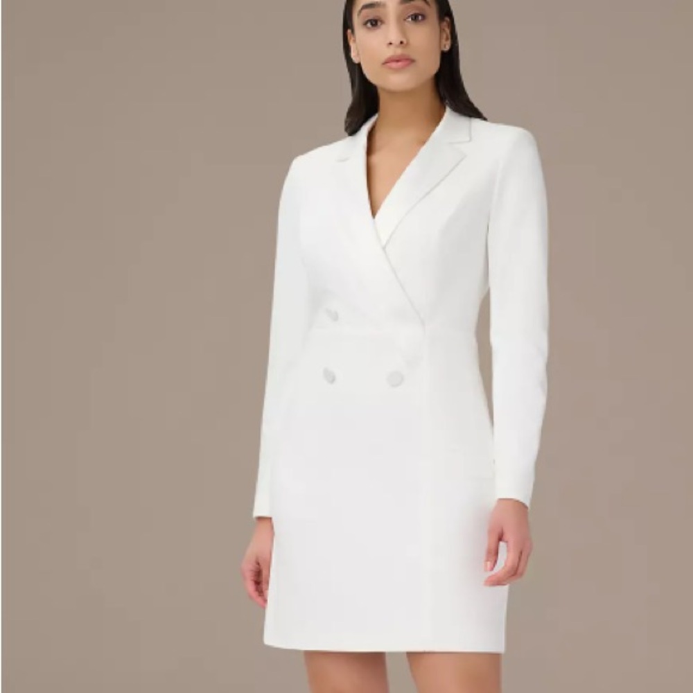 White Structured Blazer Dress